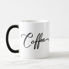 Taza Mágica Café de Word , caligrafía negra mínima