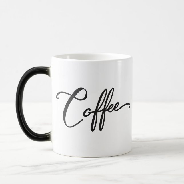 Taza Mágica Café de Word , caligrafía negra mínima (Izquierda)