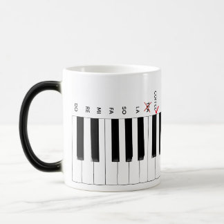 Taza Mágica Café no té piano teclado Do Re Mi Music Mug
