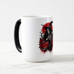 Taza Mágica Calabaza de bruja gótica Halloween gato negro espe