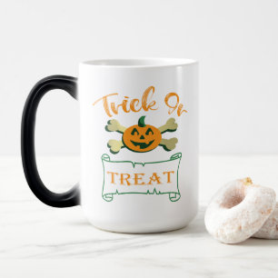 Taza Mágica Calabaza de Halloween con truco o tratar cruces