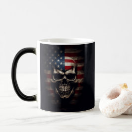 Taza Mágica Calavera de la bandera americana