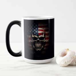 Taza Mágica Calavera de la bandera americana