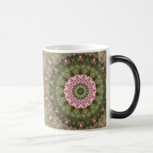 Taza Mágica Caleidoscopio étnico floral de Boho, Brown verde