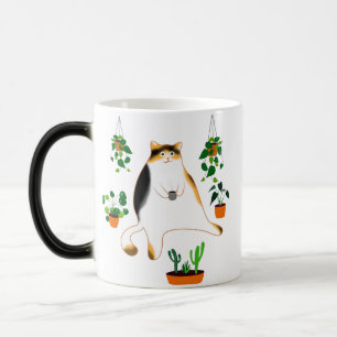Taza Mágica Calico Cat Beber café Mug, regalo de gato de Calic