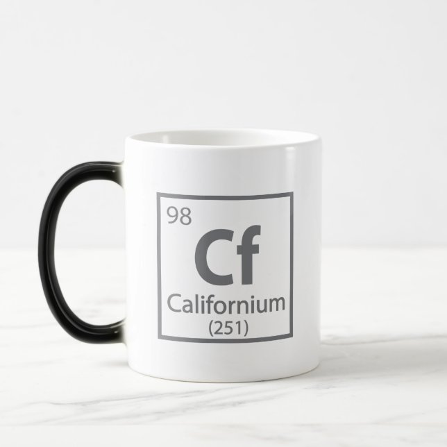 Taza Mágica Californio - Tabla periódica científica de Califor (Izquierda)