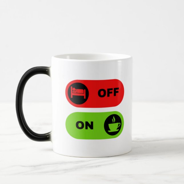 Taza Mágica Cama fuera, café y té (Izquierda)