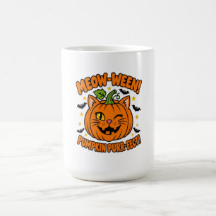 Taza Mágica Camiseta de Halloween de gato lindo Meow Ween Pump
