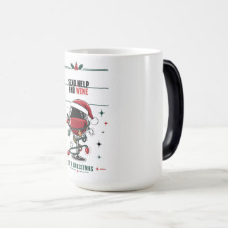 Taza Mágica Camiseta divertida de Navidad con dibujo de línea