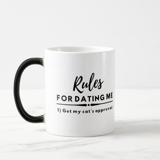 Taza Mágica Camiseta nocturna, reglas de citas divertidas, reg (Izquierda)