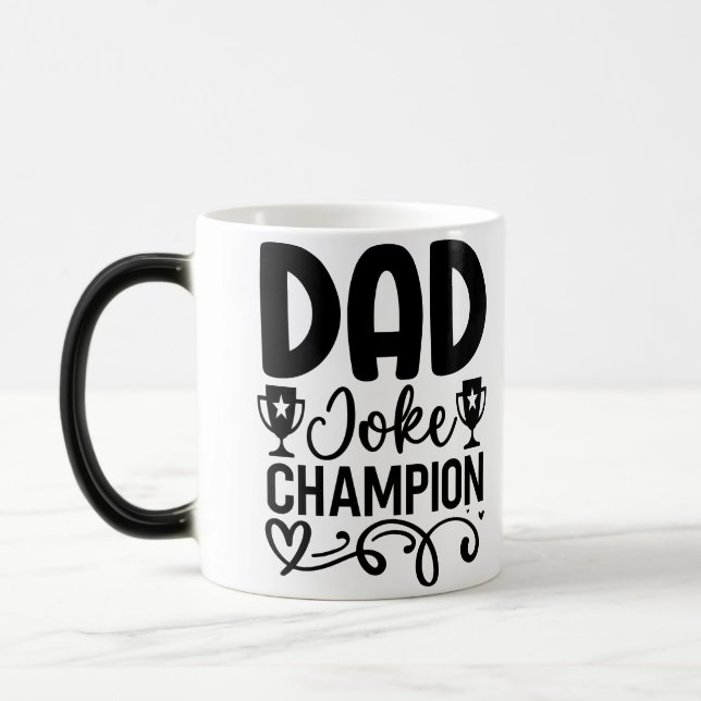 Taza Mágica Campeón de Chiste de papá | Gracioso regalo del Dí (Izquierda)