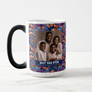 Taza Mágica Camuflaje de mariposa artística Papá Foto personal