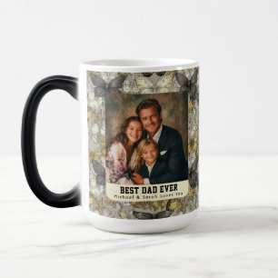 Taza Mágica Camuflaje de Mariposa Tropical Flor Nueva Cumpleañ