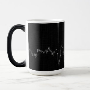 Taza Mágica Candlestick Stock Market Chart Black White