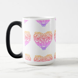 TAZA MÁGICA CANECA TRANSMUTAÇÃO - CORAÇÃO CORES SINGELAS