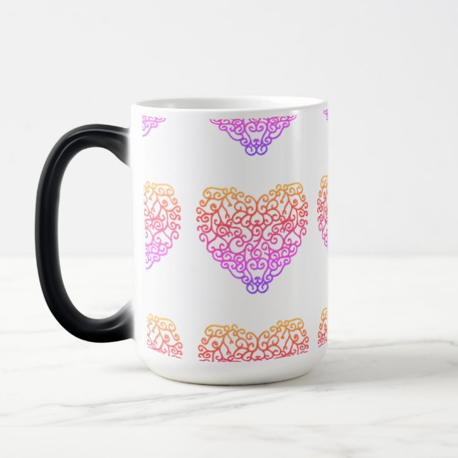 TAZA MÁGICA CANECA TRANSMUTAÇÃO - CORAÇÃO CORES SINGELAS (Izquierda)