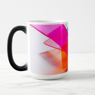 Taza Mágica Capas de vidrio abstractas modernas rosa azul neón