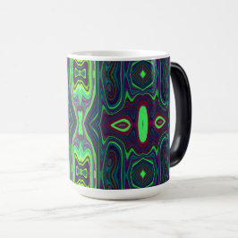 Taza Mágica Carácter abstracto retro, patrón rojo y azul