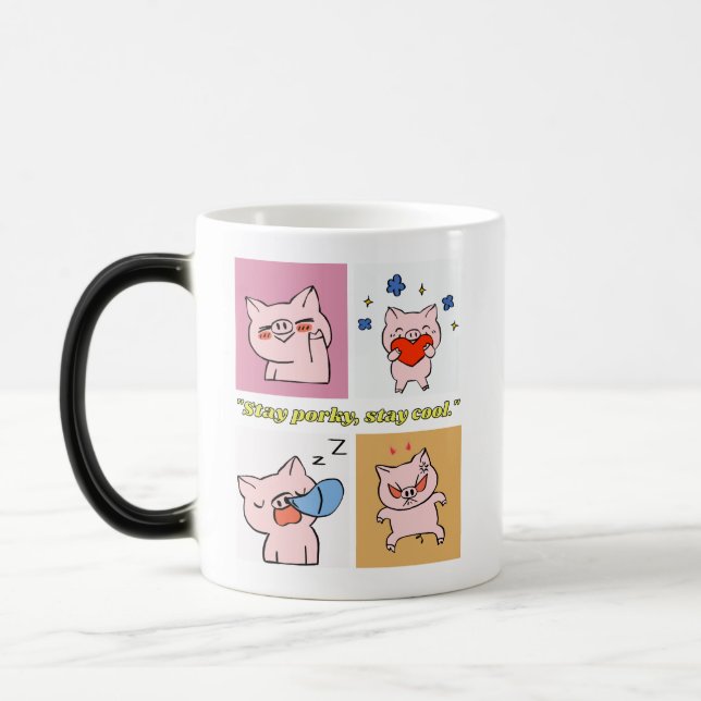 Taza Mágica caras de cita de cerdo (Izquierda)