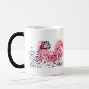 Taza Mágica Carros de carreras de San Valentín de fantasía ros