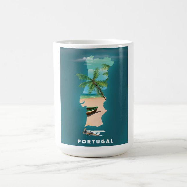 Taza Mágica Cartel de viaje del Mapa de Portugal. (Centro)