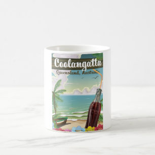 Taza Mágica Cartel de viaje vintage de Coolangatta Australia