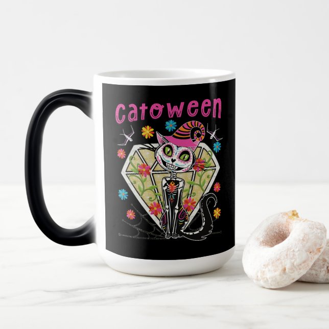 Taza Mágica Catoween Halloween (Con donut)