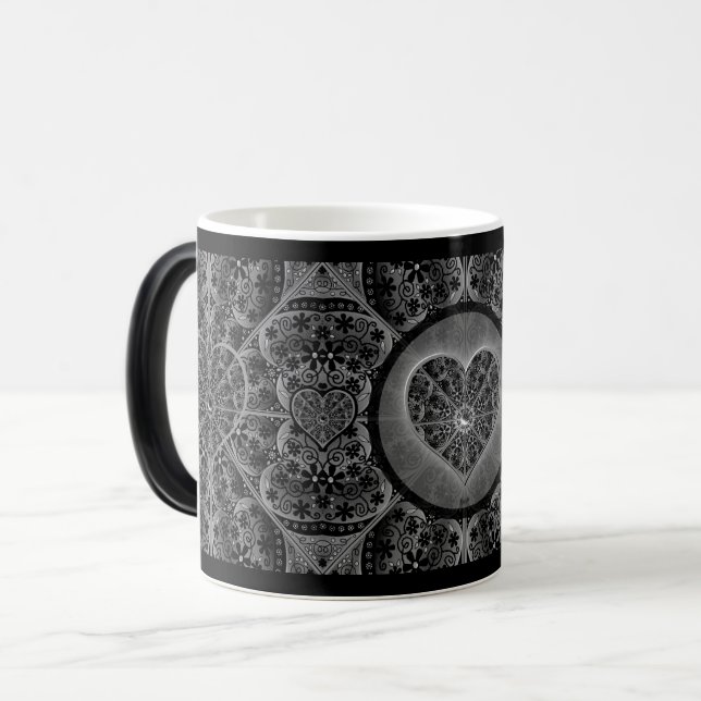 Taza Mágica Ceramic Lace Black (Anverso izquierdo)