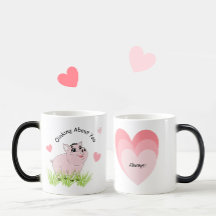 Cerdito rosa lindo para San Valentín