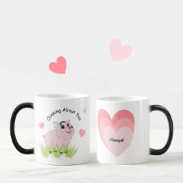 Taza Mágica Cerdito rosa lindo para San Valentín