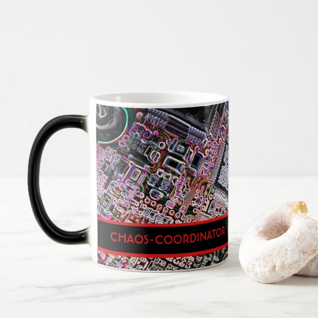 Taza Mágica CHAOS-COORDINADOR para TI y Consultoría! (Con donut)