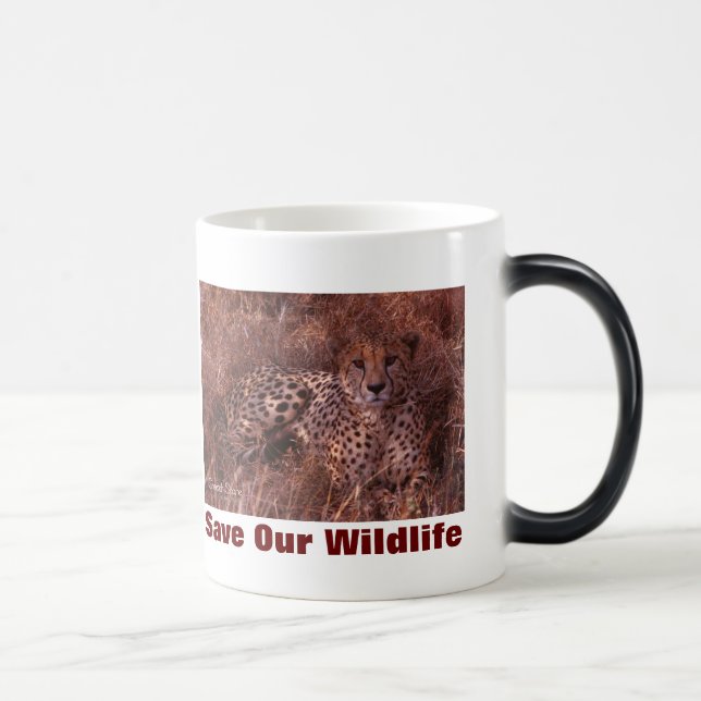 Taza Mágica Cheetah Stare salva nuestra vida salvaje (Derecha)