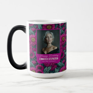 Taza Mágica Chic Daisy Cumpleaños 40 Personalizado Púrpura