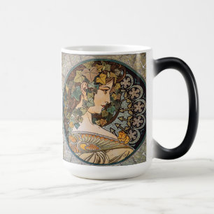 Taza Mágica Chica de Art Nouveau vintage de Alphonse Mucha