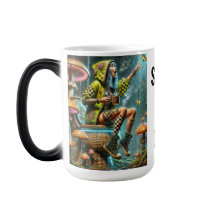 chica de cyberpunk sobre hongos