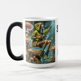 Taza Mágica chica de cyberpunk sobre hongos