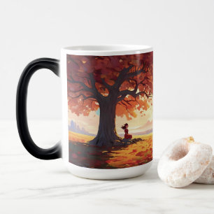 Taza Mágica Chica de la oración del árbol de otoño