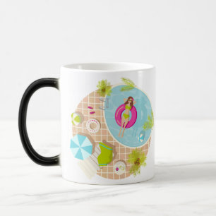 Taza Mágica Chica de la piscina en la playa de verano de bikin