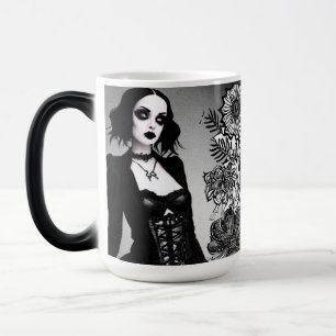 Taza Mágica Chica gótico negro y blanco