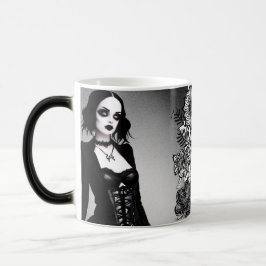 Taza Mágica Chica gótico negro y blanco