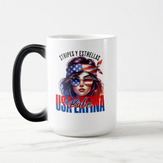 Taza Mágica Chica Latina Día de la Independencia del 4 de Jul