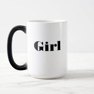 Taza Mágica "Chica" Nombre Texto Impreso en Vajilla Elegante 