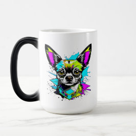 Taza Mágica Chihuahua Cyberpunk estilo Art Chi Mom