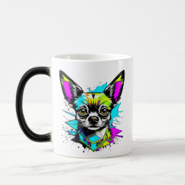 Taza Mágica Chihuahua Cyberpunk estilo Art Chi Mom
