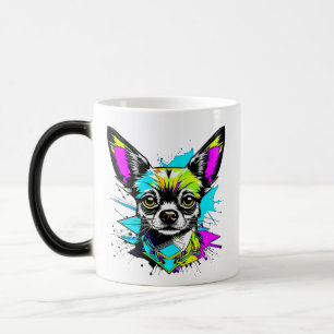 Taza Mágica Chihuahua Cyberpunk estilo Art Chi Mom
