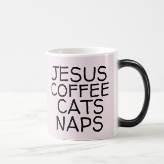 TAZA MÁGICA CHRISTIAN COFFEE MUGS, CAT CATS Y JESUS MUGS