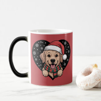 Taza Mágica Christmas Golden Retriever - Santa Dog