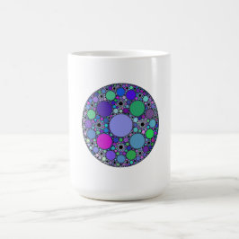 Taza Mágica Círculos fractales en verde rosa morado