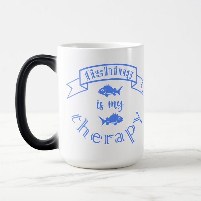 Taza Mágica Cita de la bandera Pesca es mi terapia (Izquierda)