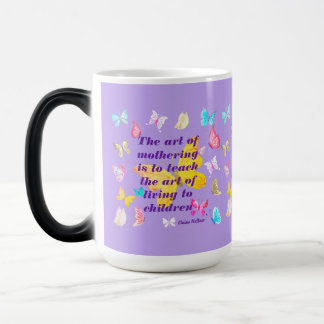 Taza Mágica Cita del día de la madre con mariposas acuarelas